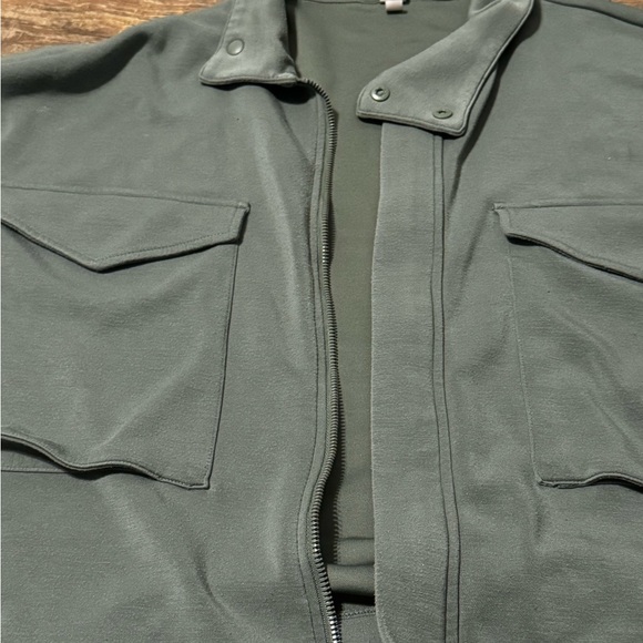 Yogalicious Soft Scuba Olive Bomber Jacket - Picture 2 of 4